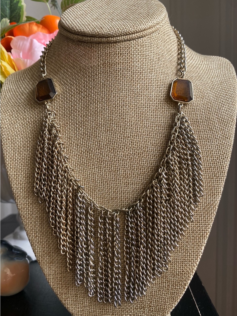 Banana Republic Gold-Tone Statement Fringe Necklace